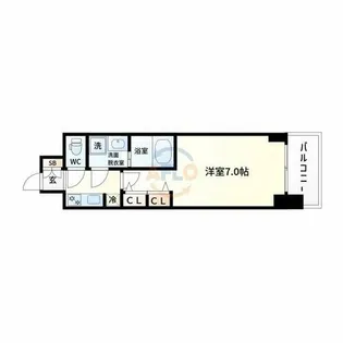 S-RESIDENCE難波大国町Deux【13階】の間取り