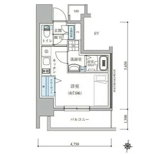 TENAS瑞穂通【5階】の間取り