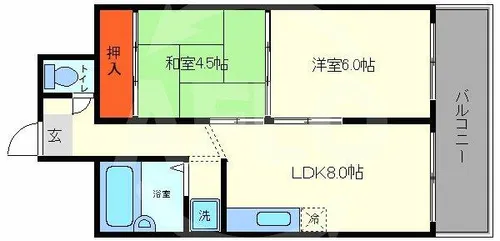 ハイツ鍛治【3階】の間取り