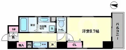リヴィエール北梅田【4階】の間取り