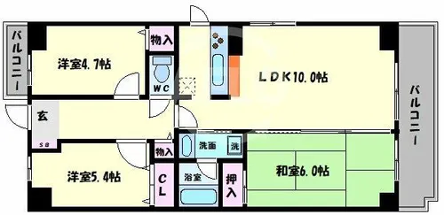 ラヴィッサン南巽【7階】の間取り