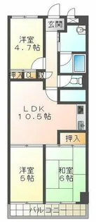 明石公園ハイタウン1号棟【5階】の間取り
