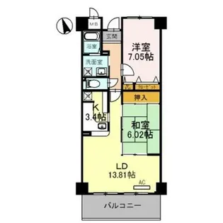 ラ・メゾンMSⅡ【2階】の間取り