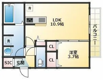 Clashist平野西East【1階】の間取り