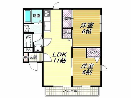 レトア白鳥【2階】の間取り
