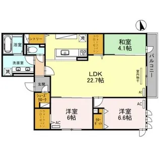 大阪府大阪市東成区東中本3丁目【アパート】の間取り