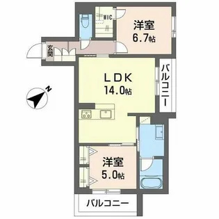 大阪府和泉市府中町4丁目【マンション】の間取り