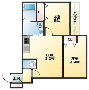 セレニティ加美南A棟【2階】の間取り
