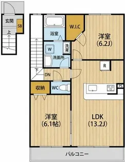 ジャルディーノ・ア・カーサ【207号室】の間取り