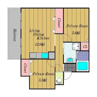 ベル・フルール【101号室】の間取り