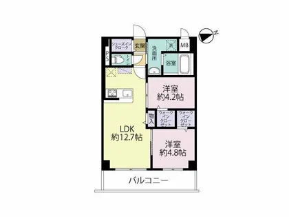 エルグランド久留米【2階】の間取り