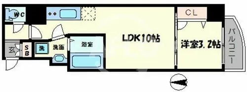 セレニテ心斎橋グランデ【10階】の間取り
