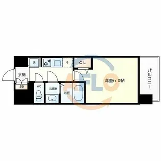 アドバンス大阪クラージュ【708号室】の間取り