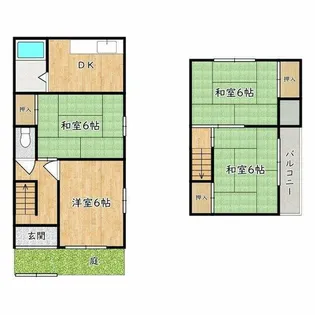 大阪府堺市東区北野田【一戸建】の間取り