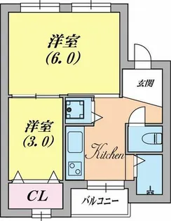 マンション平和【2階】の間取り