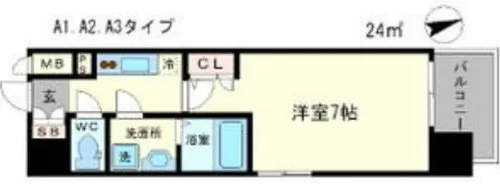 エスリード大阪城公園【3階】の間取り