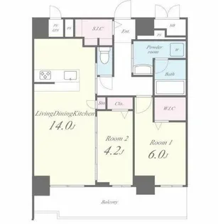 ルクス エテルナ 江戸堀【4階】の間取り