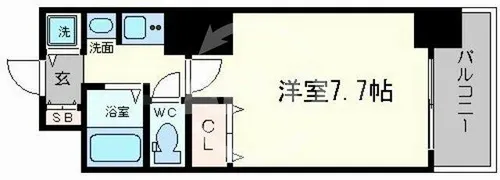 アーバンフラッツ難波東【3階】の間取り