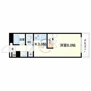 ビーバ江坂【5階】の間取り