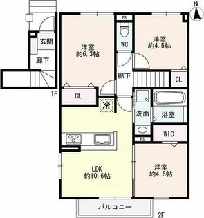 ヴェルドミールK【202号室】の間取り