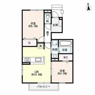 ヴェルドミールK【1階】の間取り