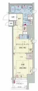 プレサンスタワー北浜【7階】の間取り