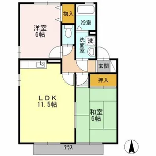 ガーデンムジューB【203号室】の間取り
