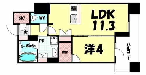 プラウド神戸トアロード【6階】の間取り