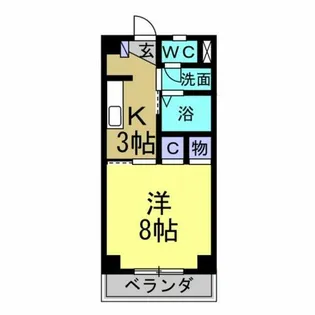 プリムヴェール【101号室】の間取り