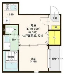 ハーモニーテラスささしま【3階】の間取り