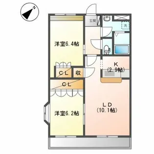ラ・プルメリア【2階】の間取り