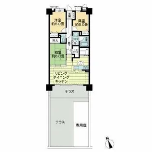 ライオンズガーデン勝川【1階】の間取り