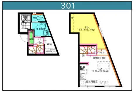 RADIANCE名駅本陣Ⅱ【301号室】の間取り