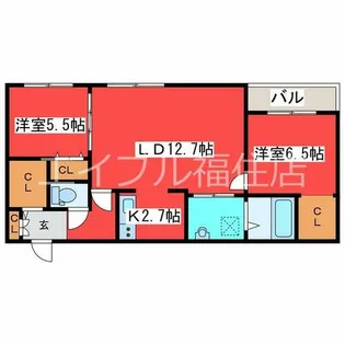 エフュート福住【4階】の間取り
