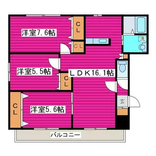 バーリントンコートⅠ【2階】の間取り