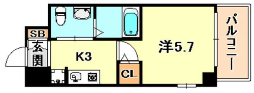 エスリード神戸WEST【6階】の間取り