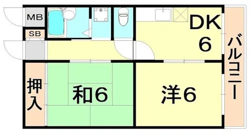 グランディア ルネッサンス野崎通【1階】の間取り