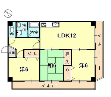 甲東ベリーズ【1階】の間取り