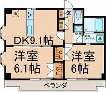 メゾン幅下【3階】の間取り
