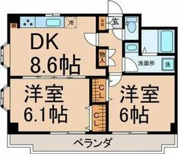 メゾン幅下【2階】の間取り