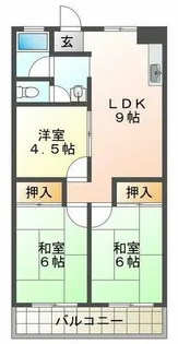 シャトー朝霧【3階】の間取り