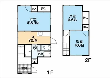 大阪府高槻市安岡寺町2丁目【一戸建】の間取り