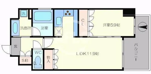 リーガル北堀江【6階】の間取り