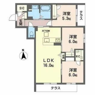 シャーメゾン バルーンフラワー【2階】の間取り
