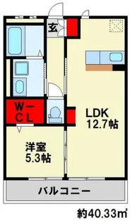 アンベリール苅田 B棟【102号室】の間取り