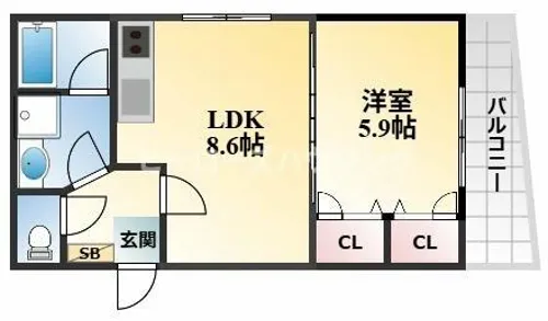 シャンリジェール【2階】の間取り