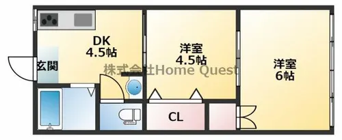 2DKの間取り画像