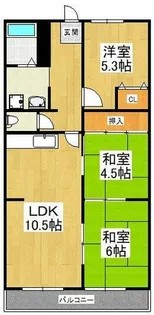パークサイド南貴望ケ丘【2階】の間取り
