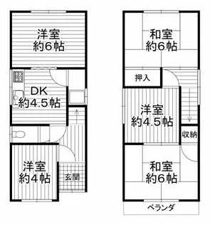 大阪府河内長野市野作町【一戸建】の間取り