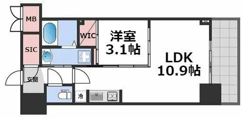 セレニテ本町東リアン【10階】の間取り